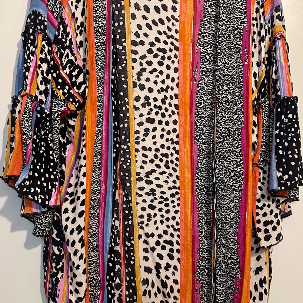 Democracy Colorful Striped and Spotted Blouse